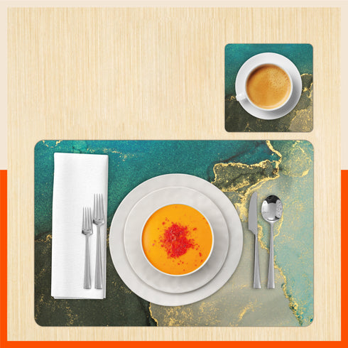 Polypropylene Table Mats & Coasters for Dining Table at Home (Amazonia - Set of 6)
